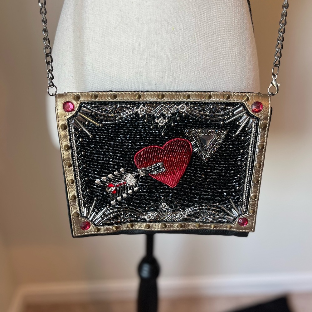 Mary Frances beaded studded  purse on chain